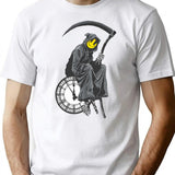 Banksy Grim Reaper Clock T-Shirt for Men & Women, T-Shirts Graphic Tee - White