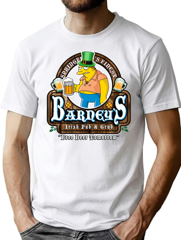 Barney'S Irish Pub And Grub T-Shirt for Men & Women, T-Shirts Graphic Tee - White
