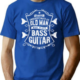 Bass Players Bassist Funny Quote Vintage Gifts T-Shirt for Men & Women, T-Shirts Graphic Tee - Blue