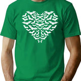 Bat Love T-Shirt for Men & Women, T-Shirts Graphic Tee - Green