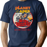 Battle For The Planet Of The Apes 1973 Japanese Worn T-Shirt for Men & Women, T-Shirts Graphic Tee - Navy