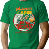Battle For The Planet Of The Apes 1973 Japanese Worn T-Shirt for Men & Women, T-Shirts Graphic Tee - Green