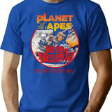 Battle For The Planet Of The Apes 1973 Japanese Worn T-Shirt for Men & Women, T-Shirts Graphic Tee - Blue