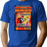Battle Samantha Vs Jeannie Magic Event T-Shirt for Men & Women, T-Shirts Graphic Tee - Blue