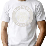 Bayside Tigers Worn Dks T-Shirt for Men & Women, T-Shirts Graphic Tee - White