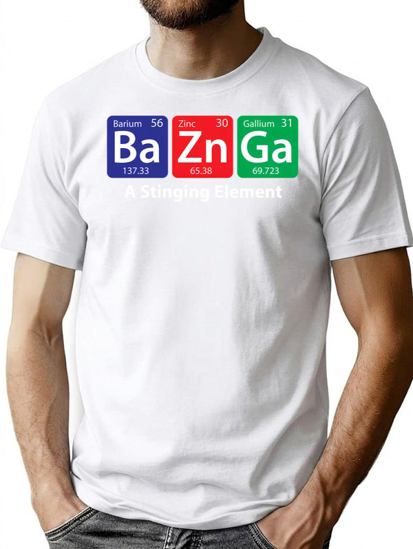 Bazinga Element Chart T-Shirt for Men & Women, T-Shirts Graphic Tee - White