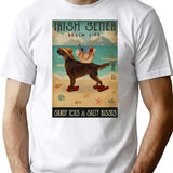Beach Life Sandy Toes Irish Setter Dog T-Shirt for Men & Women, T-Shirts Graphic Tee - White