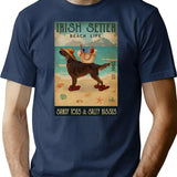 Beach Life Sandy Toes Irish Setter Dog T-Shirt for Men & Women, T-Shirts Graphic Tee - Navy