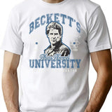 Beckett'S Time Travel University T-Shirt for Men & Women, T-Shirts Graphic Tee - White