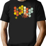 Beekeeper Beekeeping Honey Retro Vintage Honeycomb Funny T Shirt T-Shirt for Men & Women, T-Shirts Graphic Tee - Black