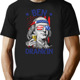 Ben Drankin Usa Flag 4th Of July Patriot T-Shirt - Black