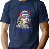 Ben Drankin Usa Flag 4th Of July Patriot T-Shirt - Navy