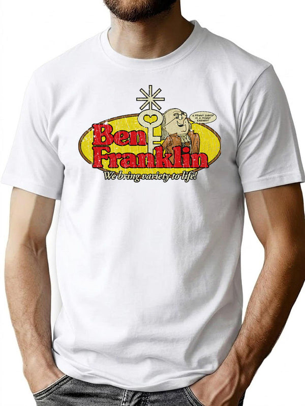 Benjamin Franklin Ben Franklin 1927 T-Shirt - Retro Graphic Tee for Men & Women - White