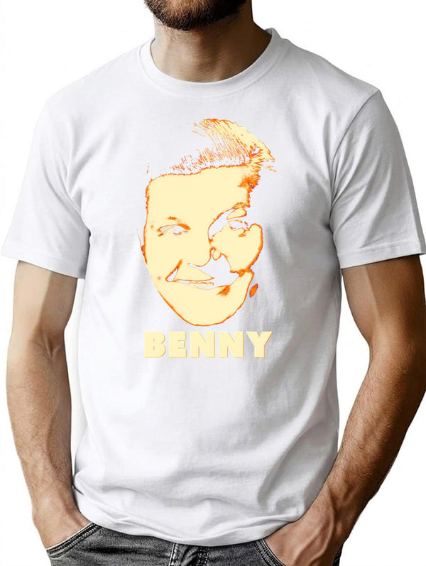 Benny T-Shirt for Men & Women, T-Shirts Graphic Tee - White