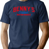 Benny's Original Motorworks Chop Shop Custom Car Mechanic Logo From Los Santos San Andreas T-Shirt - Navy