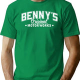 Benny's Original Motorworks White Weathered Logo Design From Los Santos San Andreas T-Shirt - Green