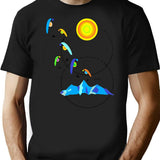 Berg Paraglider Paragliding Sun T-Shirt - Retro Graphic Tee for Men & Women - Black
