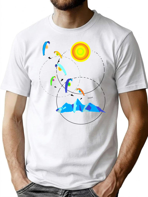 Berg Paraglider Paragliding Sun T-Shirt for Men & Women, T-Shirts Graphic Tee - White