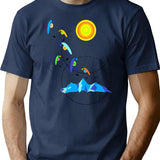 Berg Paraglider Paragliding Sun T-Shirt - Retro Graphic Tee for Men & Women - Navy