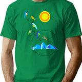 Berg Paraglider Paragliding Sun T-Shirt - Retro Graphic Tee for Men & Women - Green