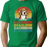 Best Beagle Dad Ever T-Shirt - Retro Graphic Tee for Men & Women - Green