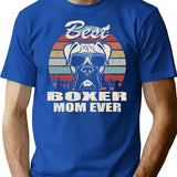 Best Boxer Mom Ever Vintage Retro Dog Mom T-Shirt - Blue