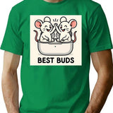 Best Buds 1 T-Shirt - Retro Graphic Tee for Men & Women - Green