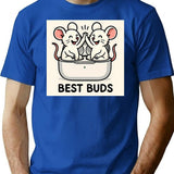 Best Buds 1 T-Shirt - Retro Graphic Tee for Men & Women - Blue