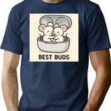 Best Buds 2 T-Shirt - Retro Graphic Tee for Men & Women - Navy