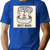 Best Buds 2 T-Shirt - Retro Graphic Tee for Men & Women - Blue