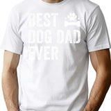 Best Dog Dad Ever (1) T-Shirt - Retro Graphic Tee for Men & Women - White