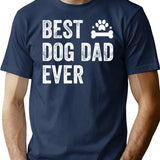 Best Dog Dad Ever (1) T-Shirt - Retro Graphic Tee for Men & Women - Navy