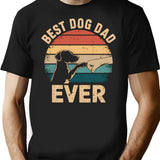Best Dog Dad Ever T-Shirt - Retro Graphic Tee for Men & Women - Black