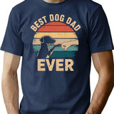 Best Dog Dad Ever T-Shirt - Retro Graphic Tee for Men & Women - Navy