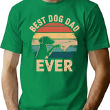 Best Dog Dad Ever T-Shirt - Retro Graphic Tee for Men & Women - Green