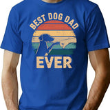 Best Dog Dad Ever T-Shirt - Retro Graphic Tee for Men & Women - Blue
