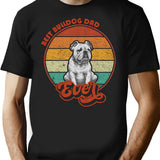 Best English Bulldog Dad Ever - Vintage Sunset - Vintage English Bulldog T-Shirt - Black