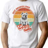Best English Bulldog Dad Ever - Vintage Sunset - Vintage English Bulldog T-Shirt - White