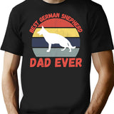 Best German Shepherd Dad Ever Quote Funny Shepherd Dad Saying T-Shirt - Black