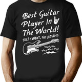 Best Guitar Player In The World Textual T-Shirt - Black