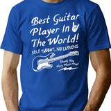 Best Guitar Player In The World Textual T-Shirt - Blue