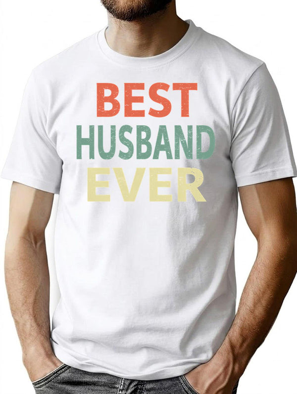 Best Husband Ever T-Shirt - Retro Graphic Tee for Men & Women - White