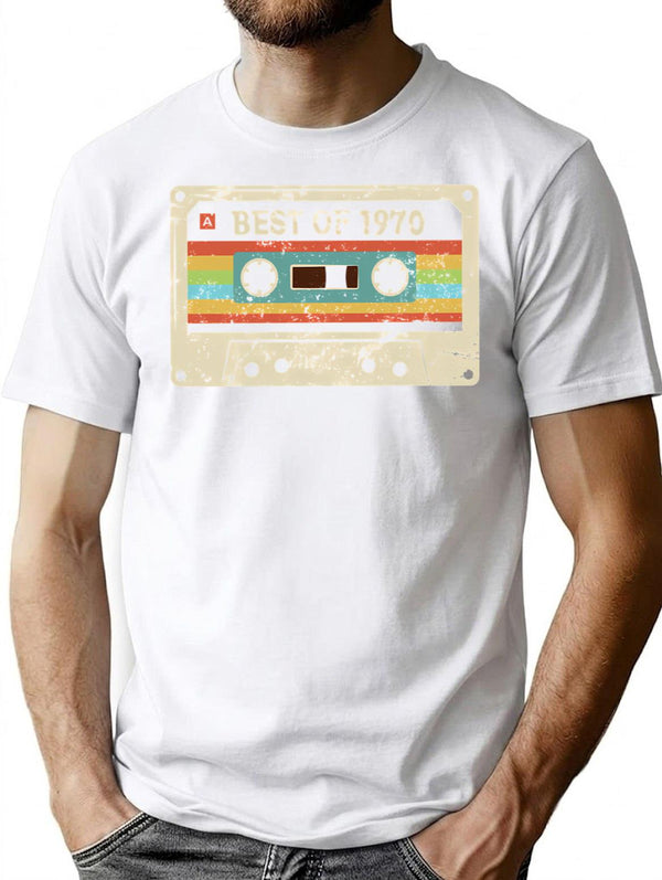 Best Of 1970 Bday T-Shirt Funny Vintage Cassette 55Th Birthday Gift For Women Men T-Shirt for Men & Women, T-Shirts Graphic Tee - White