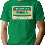 Best Of 1970 Bday T-shirt Funny Vintage Cassette 55th Birthday Gift For Women Men - Green