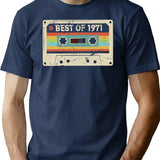 Best Of 1971 Funny Vintage Cassette T-shirt 54th Birthday Gift For Men Women (1) - Navy