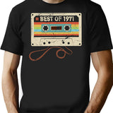 Best Of 1971 Funny Vintage Cassette T-shirt 54th Birthday Gift For Men Women - Black