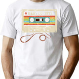 Best Of 1971 Funny Vintage Cassette T-shirt 54th Birthday Gift For Men Women - White