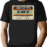 Best Of 1972 53 Year Old Funny Vintage Cassette T-shirt 53rd Birthday Gift For Men Women - Black