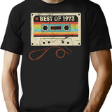 Best Of 1973 Funny Vintage Cassette T-shirt 52nd Birthday Gift For Men Women - Black