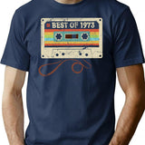 Best Of 1973 Funny Vintage Cassette T-shirt 52nd Birthday Gift For Men Women - Navy